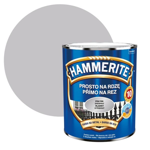 HAMMERITE NA RDZĘ 0,7L SREBRNY POŁYSK zdjęcie 1