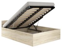 Łóżko 100x200 CLP ze stelażem i materacem dąb sonoma