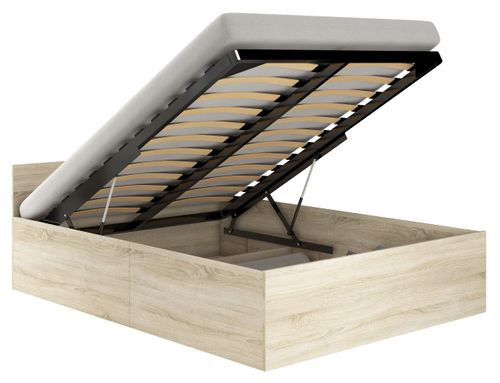 Łóżko 100x200 CLP ze stelażem i materacem dąb sonoma na Arena.pl