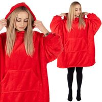 CIEPŁA BLUZA KOC OVERSIZE FUTRZAK 2W1 GRUBA XXL KOCOBLUZA KOCBLUZA
