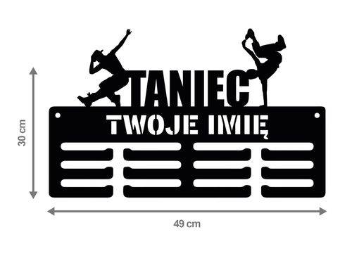 Wieszak na medale TANIEC twoje imię dowolny tekst 136.3 na Arena.pl