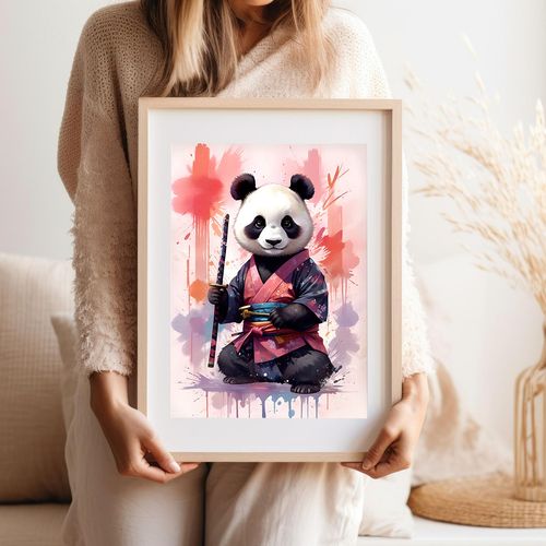 Plakat cyfrowy do wydruku karate panda na Arena.pl