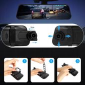 KAMERA SAMOCHODOWA EKRAN DOTYKOWY LUSTERKO HD KAMERA COFANIA WODOODPORNA