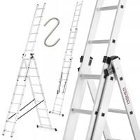 Drabina aluminiowa 3x9 WIELOFUNKCYJNA na schody HIGHER 5,69m 150kg