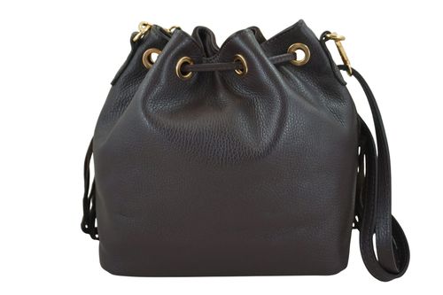 Torebka skórzana boho style - Brązowa ciemna na Arena.pl