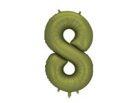 Balon foliowy cyfra 8 oliwkowy, 86 cm