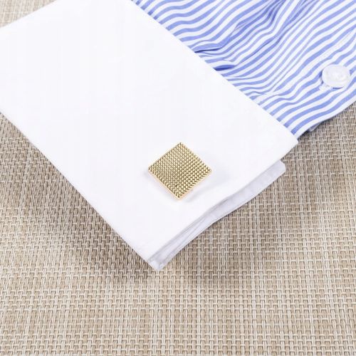 Spinki Do Mankietów Złote Koszuli Męskie Kwadratowe Diamentowane na Arena.pl