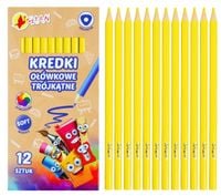 kredki ołówkowe trójkątne shan żółte intensywne 12 sztuk