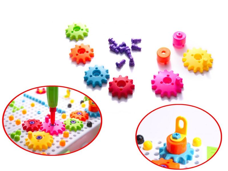 Puzzle Klocki w walizce 4w1 + wkrętarka 181 el. zdjęcie 10