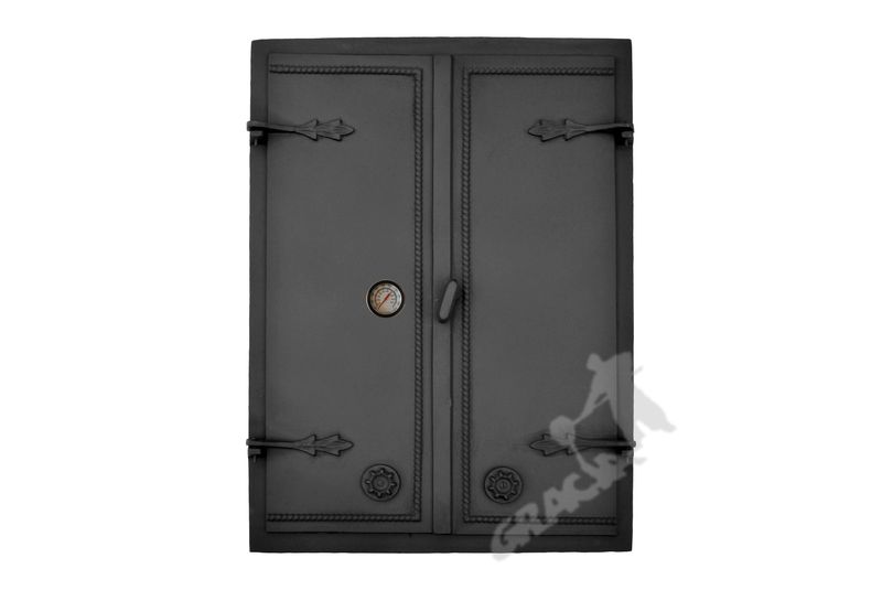 DRZWI A3 - 91X65 CM + TERMOMETR 0-500°C ŻELIWNE DO WĘDZARNI CHLEBOWE zdjęcie 1