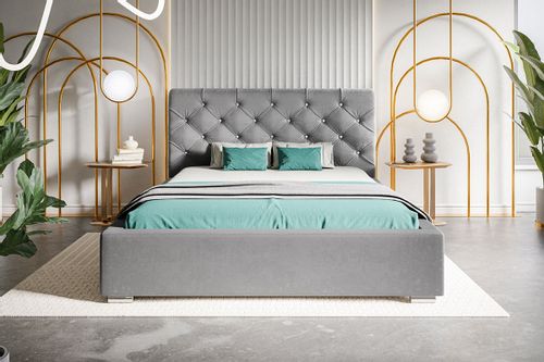 Łóżko tapicerowane  LUX11 120x200 ze stelażem i pojemnikiem kryształki na Arena.pl