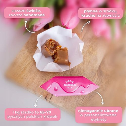 KRÓWKI PERSONALIZOWANE WESELE ŚLUB ROCZNICA 1 KG Podziękowanie dla Gości na Arena.pl