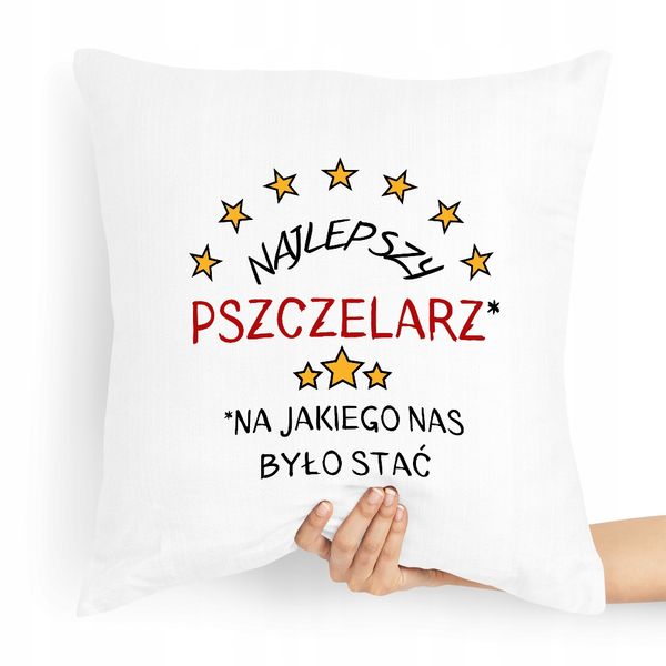 Poduszka Prezent Dla Pszczelarza Najlepszy Z Nadrukiem Ze Zdjęciem zdjęcie 1