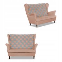 Sofa kanapa uszak CAROL DUO skandynawska Family Meble różowo - szara