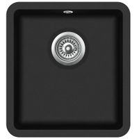Granitowy zlewozmywak jednokomorowy, czarny