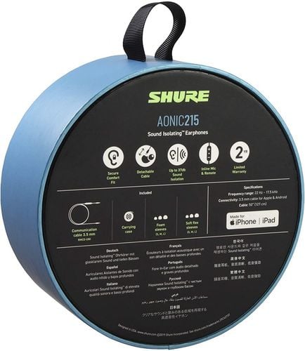 Shure SE215 Earphone, Blue W/MODEL: RMCE-UNI Shure na Arena.pl