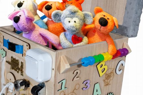 PUFA Manipulacyjna Na Zabawki Tablica Skrzynia na Arena.pl