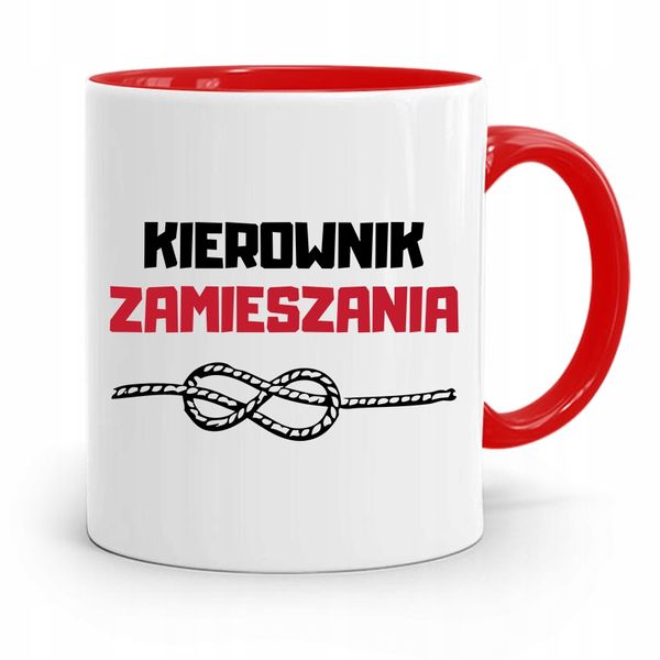 Kubek Czerwony Prezent Dla Kierownika Zamieszania Z Nadrukiem Ze Zdjęciem zdjęcie 1