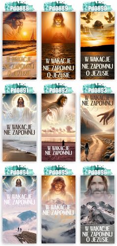 Baner religijny WAKACYJNY W WAKACJE NIE ZAPOMNIJ O JEZUSIE 300x150 cm na Arena.pl