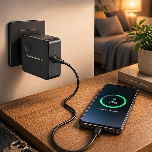 Qoltec ładowarka GaN 65W USB-C PD PPS na Arena.pl