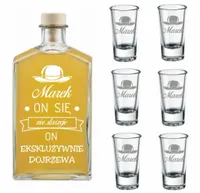 Karafka na alkohol 500ml 6 kieliszków z GRAWEREM Prezent na Urodziny