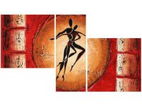 90X50CM AFRYKAŃSKI TANIEC TRÓJ OBRAZ ŚCIANY