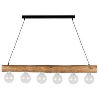 Rustykalna LAMPA wisząca TRABO SIMPLE 69880604 Spotlight drewniana OPRAWA zwis belka sosna bejcowana czarna