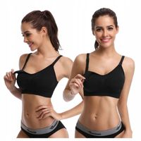 BIUSTONOSZ DO KARMIENIA CZARNY BEZSZWOWY STANIK CIĄŻOWY BEZ FISZBIN