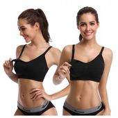 BIUSTONOSZ DO KARMIENIA CZARNY BEZSZWOWY STANIK CIĄŻOWY BEZ FISZBIN