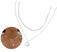 Naszyjnik lancuszek srebrne serduszko CELEBRYTKA