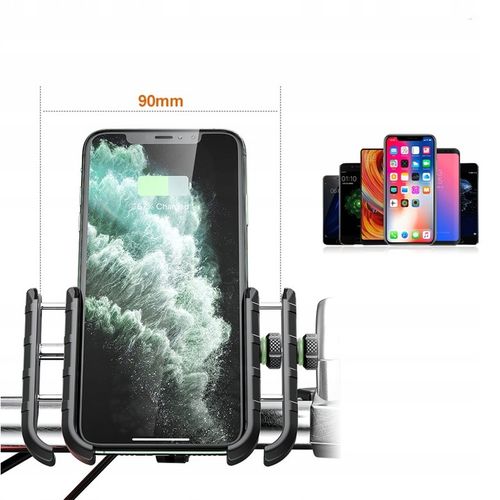 UCHWYT MOTOCYKLOWY NA TELEFON SZYBKA ŁADOWARKA USB QC3.0 MOTOCYKL + KABEL na Arena.pl