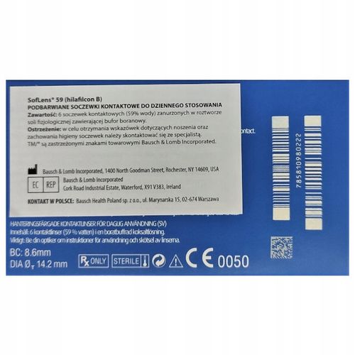 Soczewki SOFLENS 59 6 sztuk Bausch Lomb na Arena.pl