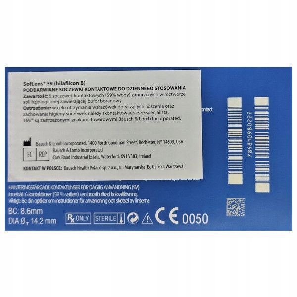 Soczewki SOFLENS 59 6 sztuk Bausch Lomb zdjęcie 6