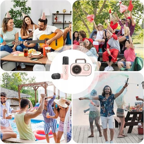 Bezprzewodowy Zestaw do Karaoke dla Dzieci Głośnik Bluetooth + 2 Mikrofony na Arena.pl