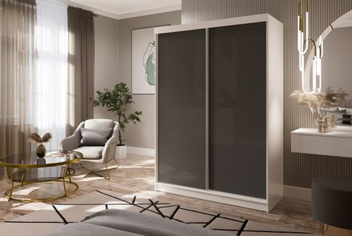 Szafa Przesuwna PARIS 150 Połysk szara na Arena.pl