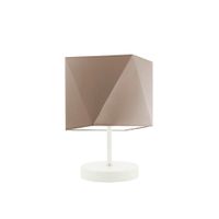 Lampka PASADENA abażur beżowy stelaż biały