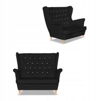 Sofa kanapa uszak Gaja ekoskóra skandynawska Family Meble czarna