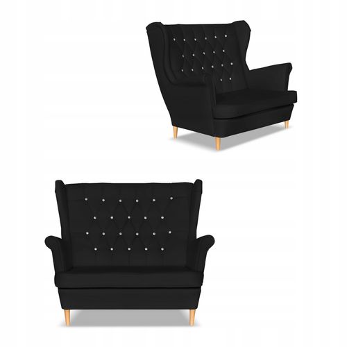 Sofa kanapa uszak Gaja ekoskóra skandynawska Family Meble czarna na Arena.pl