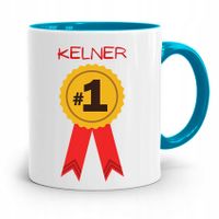 Dla Kelnera Kubek Błękitny Kelner Numer Jeden Z Nadrukiem Ze Zdjęciem