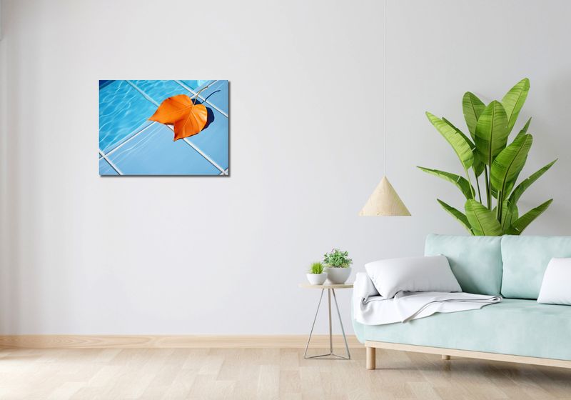 Obraz 70x50cm Liść przy Wodzie zdjęcie 2