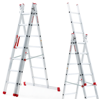 Drabina aluminiowa na schody profesjonalna FARAONE 3x10 AK300.3SC- 7,18 m