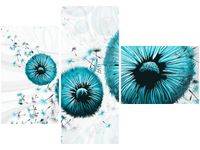 100CM 80 OBRAZ 3 ELEM TURKUSOWE DMUCHAWCE ŚCIENNY