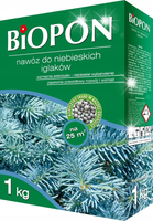 NAWÓZ DO IGLAKÓW NIEBIESKICH GRANULAT BIOPON 1KG SREBRZYSTO-NIEBIESKIE AZOT