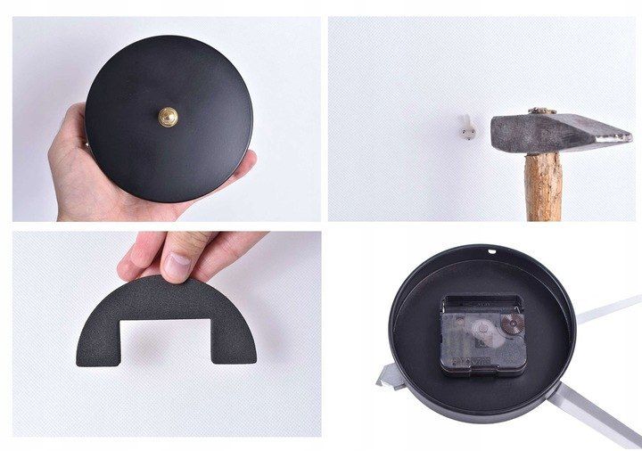 Zegar ścienny DIY NEPRI 65 - 130 cm - czarny 3D zdjęcie 8