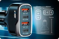 Webski samochodowa ładowarka Fast Charging 2x USB A, 2x C 60W