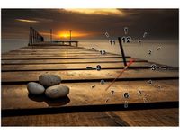 60CM 40CM ZEGAR OBRAZ PIĘKNO WIECZOROWĄ PORĄ DRUK PŁÓTNO RAMA