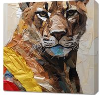 Obraz 70x70cm Papierowy Tygrys