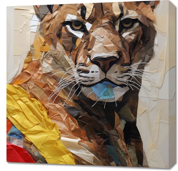 Obraz 70x70cm Papierowy Tygrys zdjęcie 1