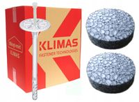 KOŁKI DO STYROPIANU KLIMAS WKRĘT-MET 26 cm + ZAŚLEPKI GRAFIT 100 szt