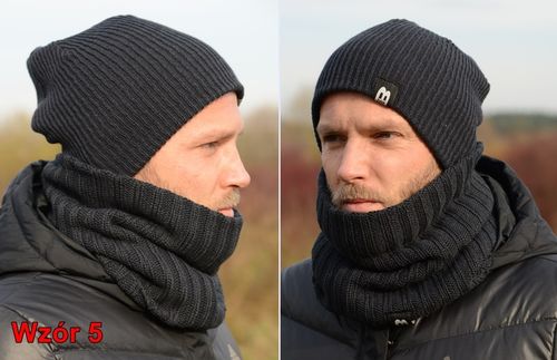 Ciepły POLSKI MĘSKI KOMPLET CZAPKA KOMIN zestaw szalik Tuba KOLORY k5 na Arena.pl